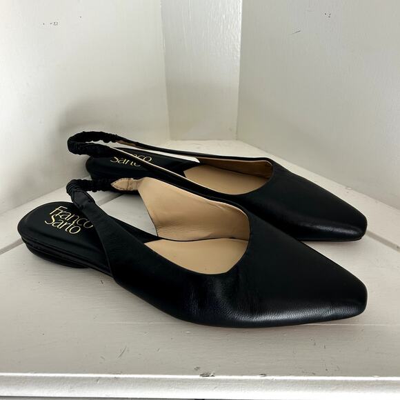 NEW Franco Sarto leather black slingback flats 6.5 - Picture 2 of 7